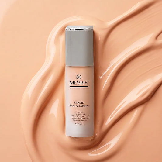 Mevris Liquid Foundation – High Coverage & Natural Finish (Shade 01)